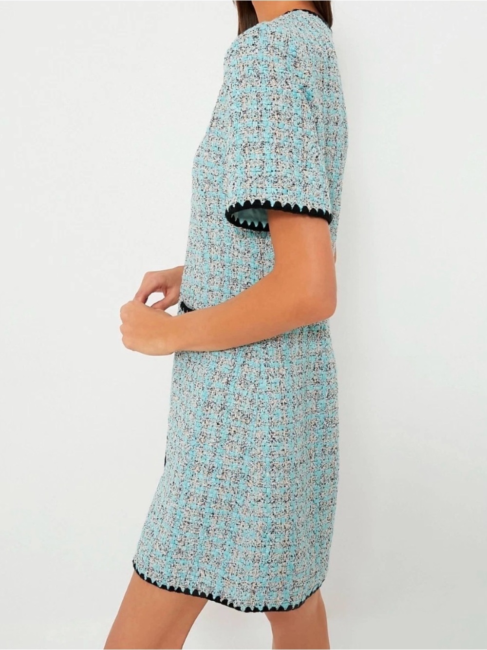 Tuckernuck Pomander Place Blue Woven Tweed Josephine Dress Women’s XS NWOT - Picture 2 of 14